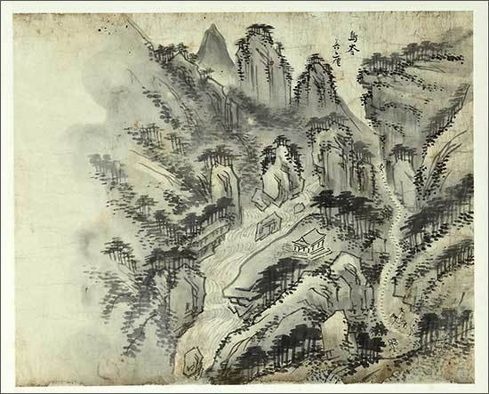 산수도(山水圖), 정황(鄭榥, 1737~??), 1780년대, 종이에 수묵, 성신여자대학교박물관 소장