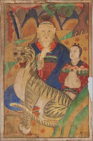 산신도(山神圖), 광복이후, 비단에 채색, 국립민속박물관 소장