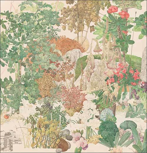 진민욱_Stroll & see191130_비단에 수묵채색_166.5×160cm_2022