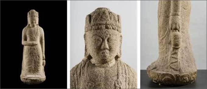 관음보살, 통일신라 9세기/ 화강암 / 경주 분황사 출토 / 국립경주박물관 소장