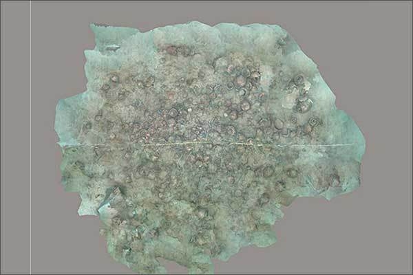 고흥군 소록화도 해역에 침몰해 있는 옹기운반선 상태 - 3D 모형화(모델링) 사진