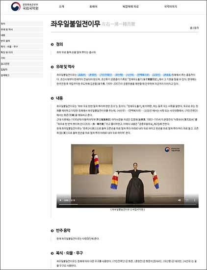<국악사전> 좌우일불일전이무