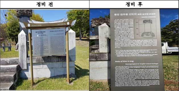 「2022년 문화재 안내판 개선 우수사례」 경상북도 성주군(동강 김우옹 신도비)