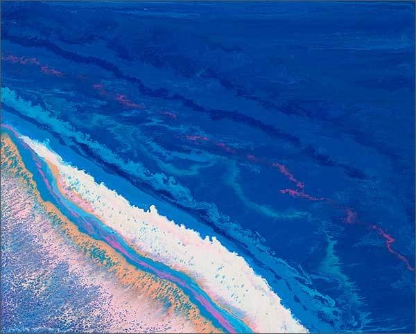김경미, '어머니의 바다 3-4'(Mother's Sea), Mixed media on canvas, 72.7x90.9x4cm, 2022.