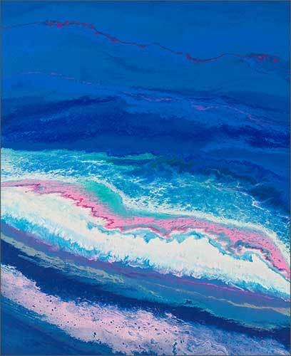 김경미, '어머니의 바다 6-7'(Mother's Sea), Mixed media on canvas, 72.7x60.6cm, 2022.