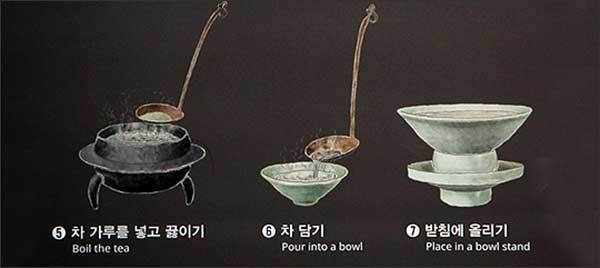 가루차를 뜨거운 솥에 끓이듯 우려내는 방법