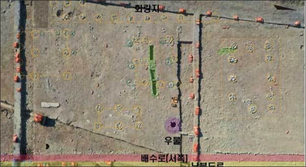 남북대로 서쪽 회랑 건물의 적심석