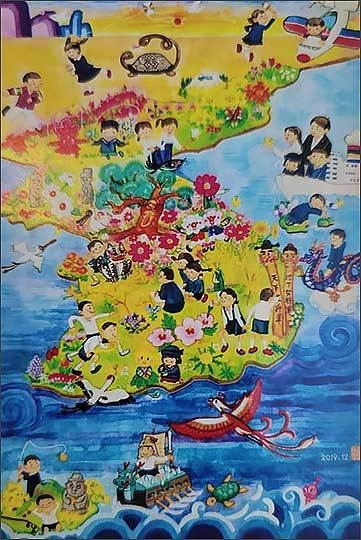 김샛별 그림 '피어나는 통일의 꽃"
