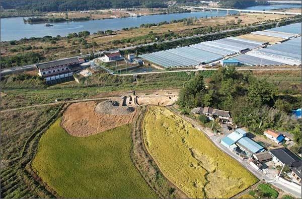 부여 북나성 조사구역 전경(남→북)