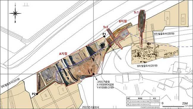 부여 북나성 2021~2022년 조사현황도