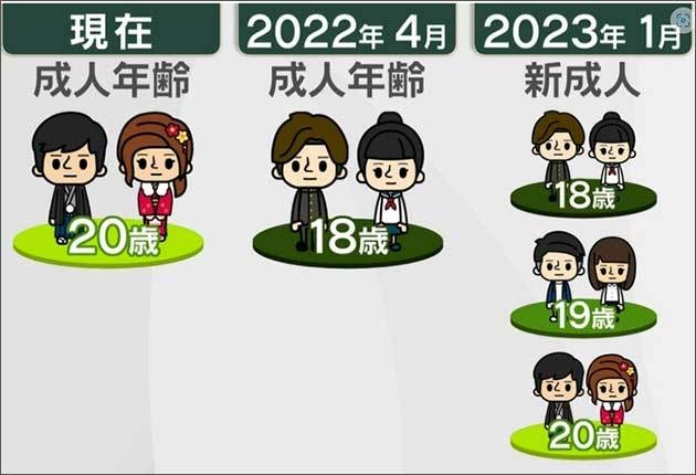 2023년 올해는 18살, 19살, 20살이 뒤섞여 성인식을 했다는 기사의 도표