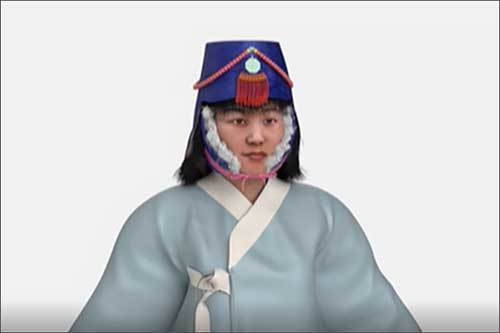 방한모인 풍차를 착용한 모습(출처_스토리테마파크)