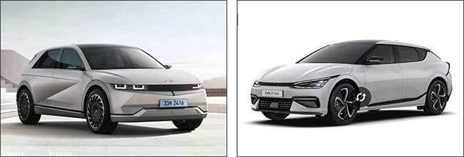 현대 전기차 IONIQ 5(왼쪽), 기아 전기차 EV6
