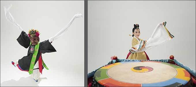 국립국악원 정재 '처용가무'(왼쪽), '고무'