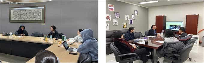 연출 지도 사진(왼쪽), 연출 나라 밖 경향 지도 사진