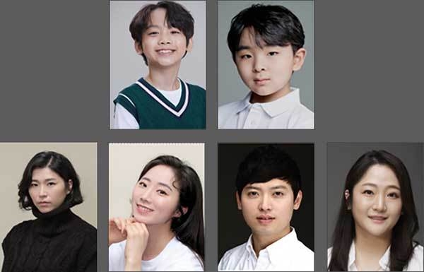 교진(이중)┃김승후, 교진(이중)┃김시원(욋줄 왼쪽부터)<br>
엔통이┃윤지선, 까르르┃심소라, 까칠이┃서어진, 선생님┃이새롬(아랫줄 왼쪽부터)