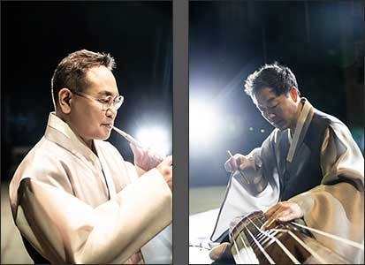 창작악단 피리 ‘박치완’, 창작악단 거문고 ‘박영승’(왼쪽부터)