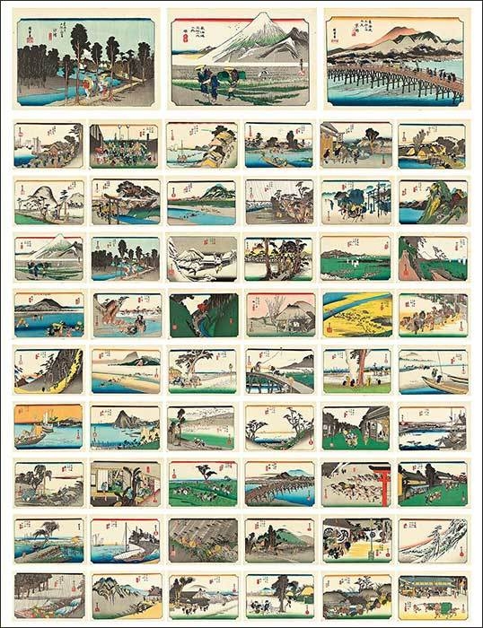 Lot. 67, 우타가와 히로시게 <동해도53경>, color woodblock printed on paper, 38×26cm(57pcs), 5백만 원~1천만 원