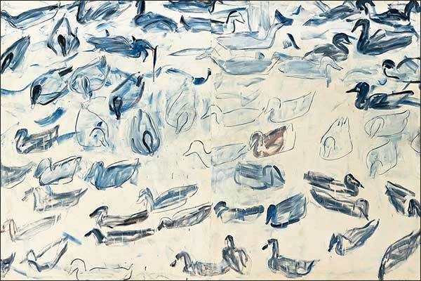Lot. 33, 이강소, <Untitled-89010>, oil on canvas, diptych, overall: 258×387cm, each: 258×193.7cm, 1989, 2억 원~4억 원