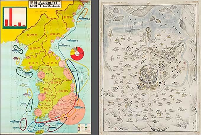우리나라 수산분포도 괘도, 1970년대 - 왼쪽 / 전라도무장현도, 조선 후기