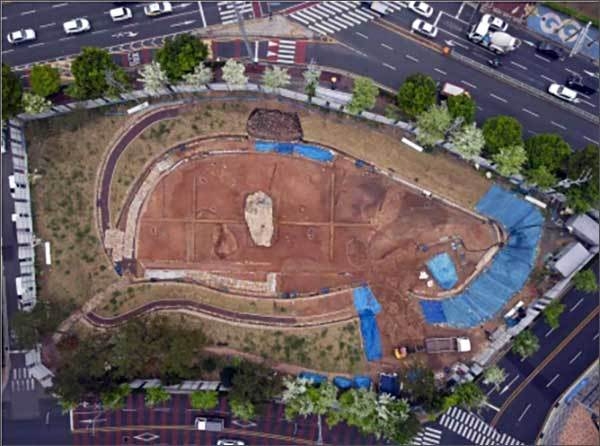 김해구산동유적-조사구역 공중사진(원도)
