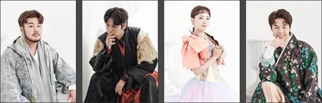 안토니오 l 유태평양, 샤일록 l 김준수, 포샤 l 민은경, 바사니오 l 김수인(왼쪽부터)
