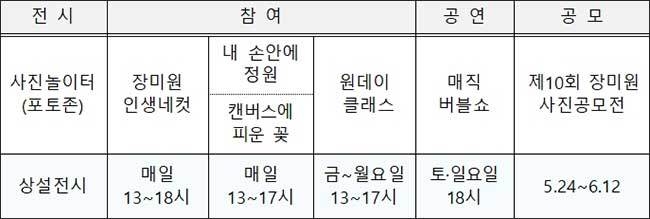장미정원을 다채롭게 즐기며 사진찍기 좋은 프로그램