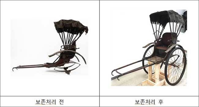 대구근대역사관 소장 인력거 보존처리 전ㆍ후 모습