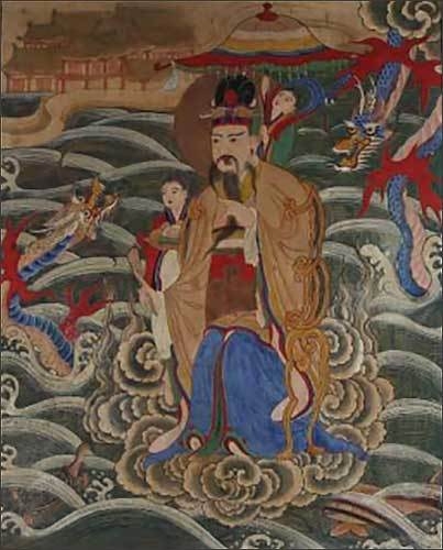 용왕도(龍王圖), 비단에 채색, 110.3×77.3cm