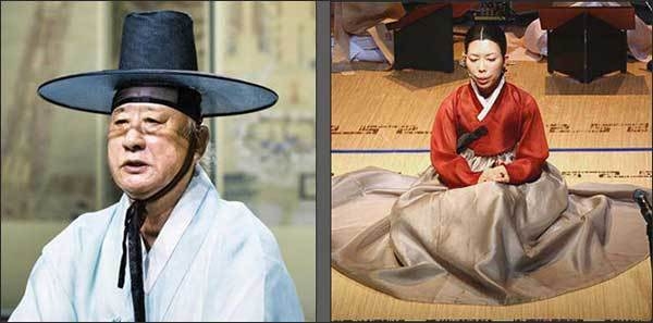 국가무형문화재 <가곡> 예능 보유자 이동규(왼쪽), 김영기