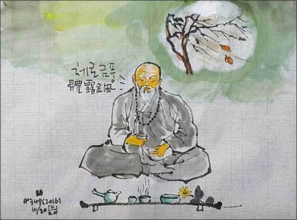 “상강, 천지엔 가을바람만 가득하겠지”(그림 이무성 작가)