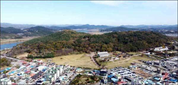 부여 관북리유적 및 부소산성 전경