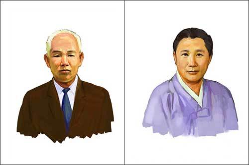 12월의 독립운동가 문일민(왼쪽), 안혜순 선생
