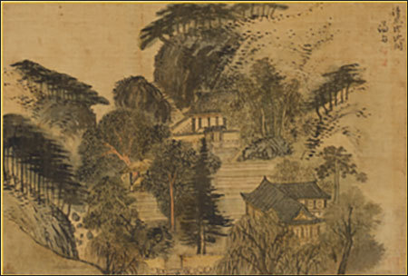 정선, 「청풍계지각(淸風溪池閣)」,동아대학교 석당박물관 소장, 장동김씨의 중심인 김상용의 청풍계 별서를 그린 그림이다.