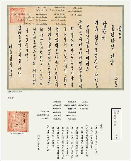 《소장자료총서》1 조의 한글 편지(원문 이미지, 판독문)