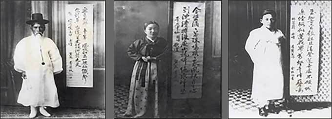 송만갑(1865~1939), 이화중선(1898~1943), 임방울(1904~1961) -왼쪽부터
