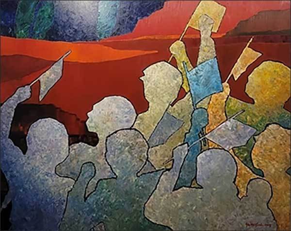 예미숙 작가 작품 '절규와 소망' 162..2×130.3cm. 유화