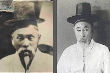 〈조선성악연구회〉의 주축이 된 명창 가운데 김창환(왼쪽)과 김창룡