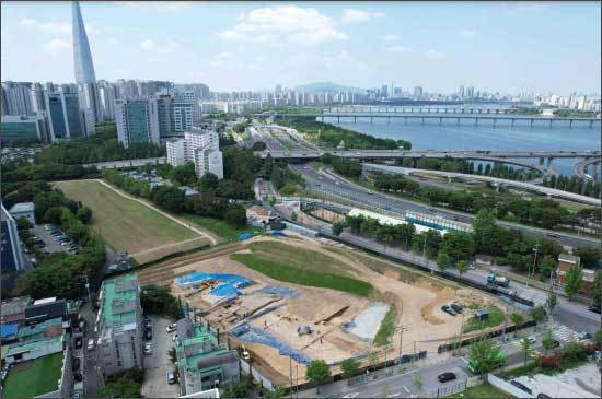 풍납토성 서성벽 복원지구 전경