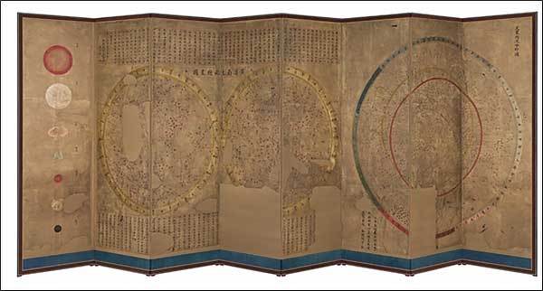 <보물 신·구법천문도병>, 조선 후기, 종이에 채색, 전체 186.9×446.0㎝
