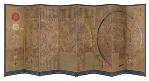 <신·구법천문도병 복제품>, 종이에 인쇄, 전체 186.9×446.0㎝