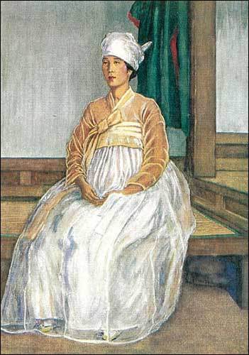 <과부(The Widow)>, 수채화