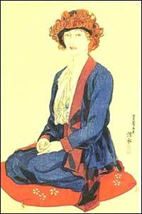 <엘리자베스 키스의 초상화>, 1922, 채색 목판화