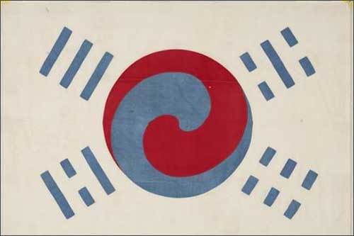 <데니태극기>, 조선 1890 무렵, 182×262cm, William C. Ralston 기증, 보물