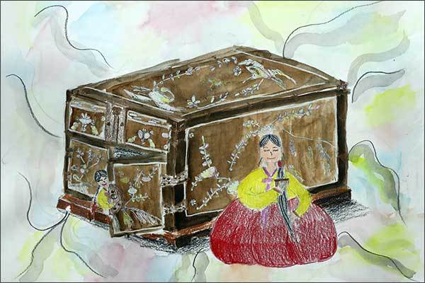 최우수상(문화체육관광부장관상) - 전주 효천초등학교 5학년 나예빈 학생 ‘나전칠 빗접을 연 순간’ 