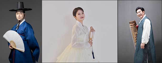 소리꾼 고준석, 소리꾼 김주리, 아쟁명인 이태백(왼쪽부터)