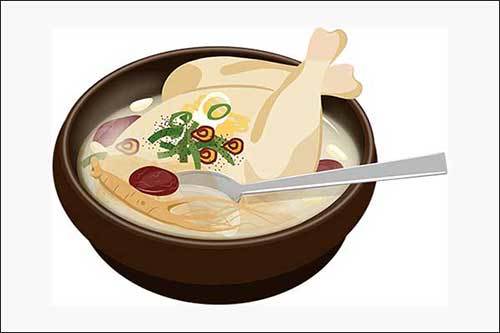 인삼을 넣은 삼계탕, 활발하게 혈액순환이 되게 한다.(출처, 크라우드픽)