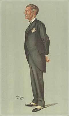 어네스트 사토우경(Sir Ernest Satow, 1943-1929)의 초상화(출처: 1903 by Leslie Ward 작 《Vanity Fair》)