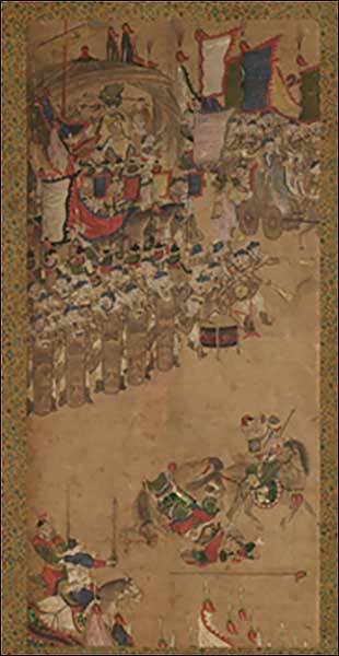 삼국지연의도(三國志演義圖), 작가모름, 19세기, 족자, 종이에 채색