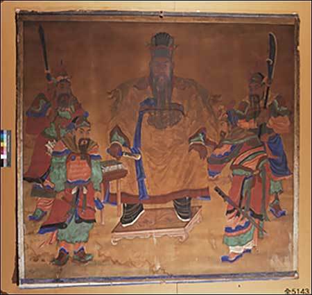 관우도(關羽圖), 작가 모름, 20세기, 비단에 채색
